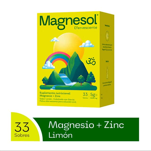 Magnesol Polvo Sabor Limon, 33 sobres