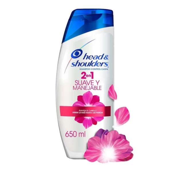 Shampoo Head & Shoulders control caspa 2 en 1 suave y manejable 650 ml