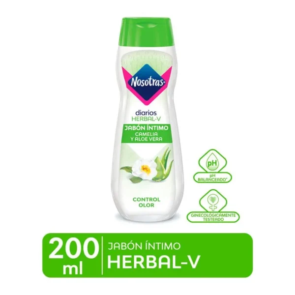 Jabon Intimo Camelia y Aloe Vera, diarios Herbal V, 200 ml