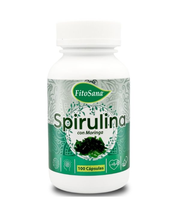 Spirulina con Moringa, 100 Cápsulas, fitosana