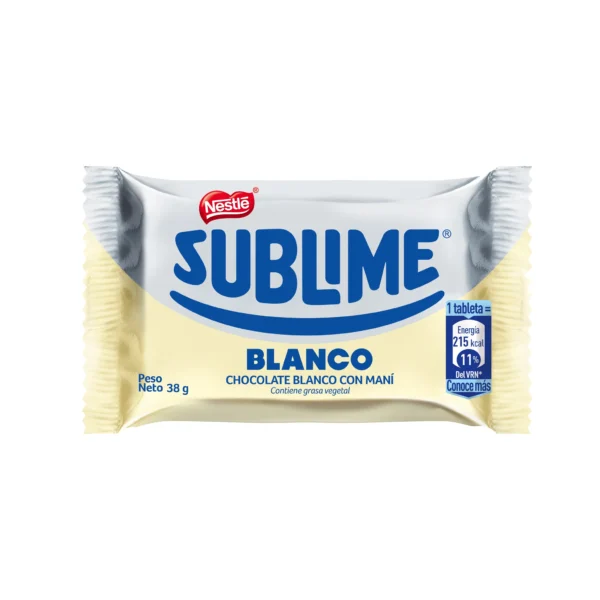 Sublime Blanco,  sabor Leche, 38 gr