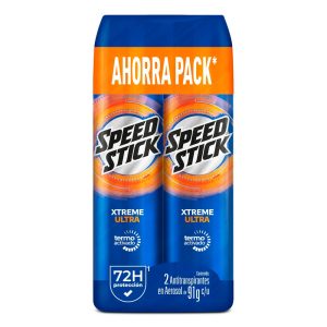 Desodorante Hombre Speed Stick Xtreme Ultra Spray con tecnología termo activada 91g x2