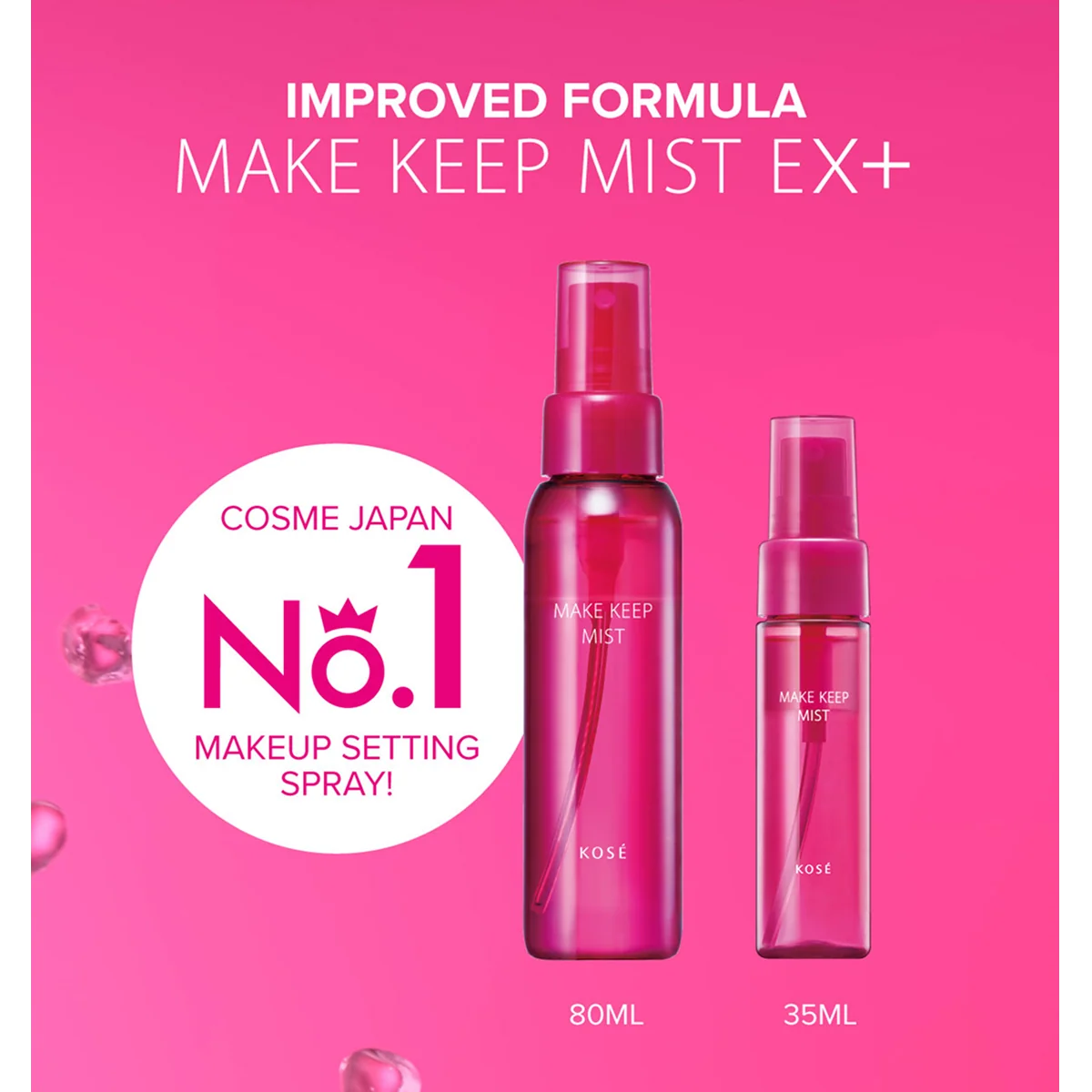 Fijador de maquillaje japonés Kose Make Keep Mist EX+ (versión de viaje / trial de 35ml) - Imagen 4