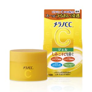 Gel hidratante japonés Melano CC Brightening Gel (Pote de 100g), fabricado por Rohto Pharmaceutical.