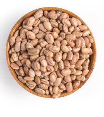 Carioca Beans into a bowl in white background