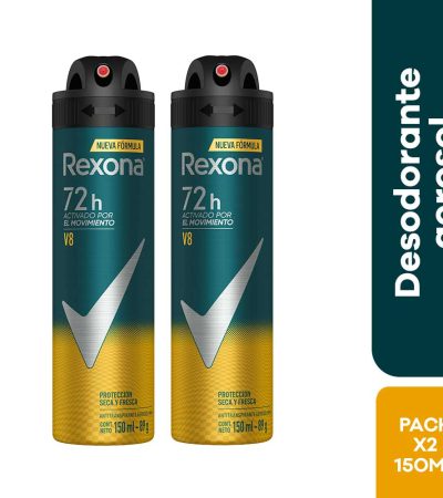 rexona v8, x2 frascos